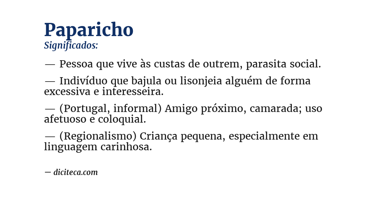 Significado de paparicho