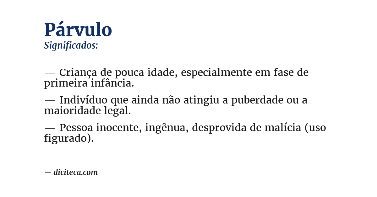 Significado de párvulo