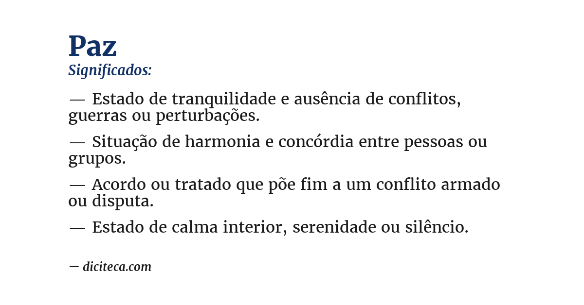 Significado de paz