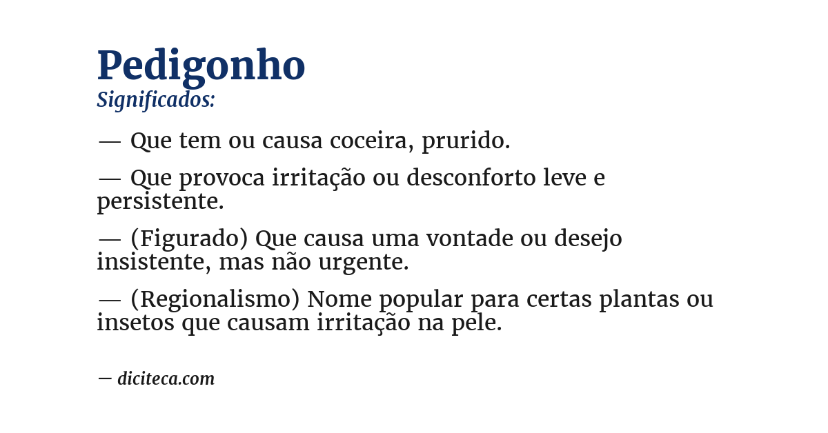 Significado de pedigonho