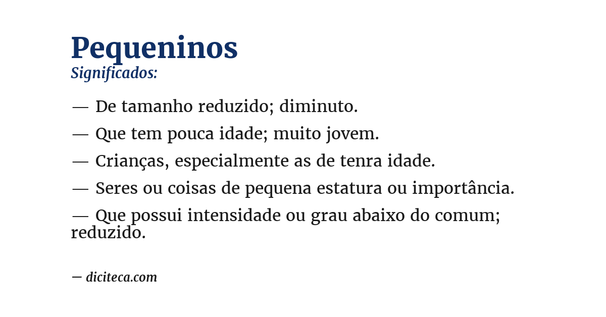 Significado de pequeninos