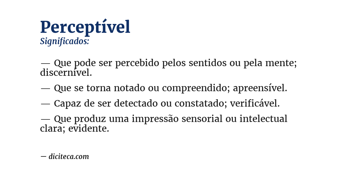 Significado de perceptível