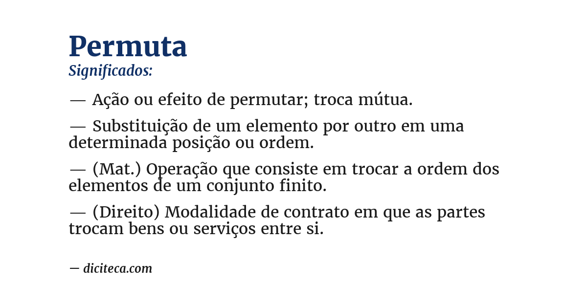 Significado de permuta