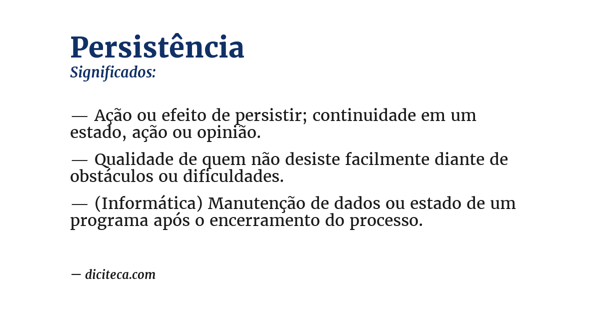 Significado de persistência