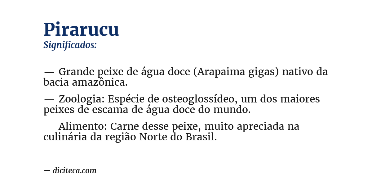 Significado de pirarucu