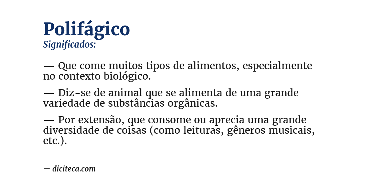 Significado de polifágico