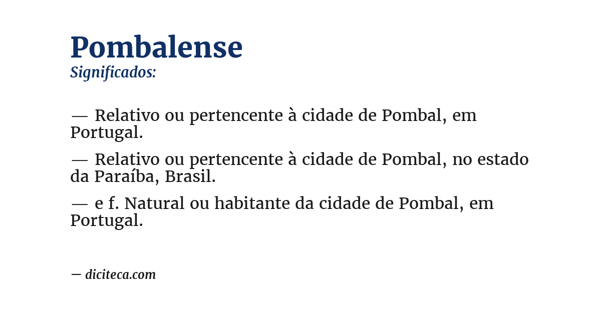 Significado de pombalense