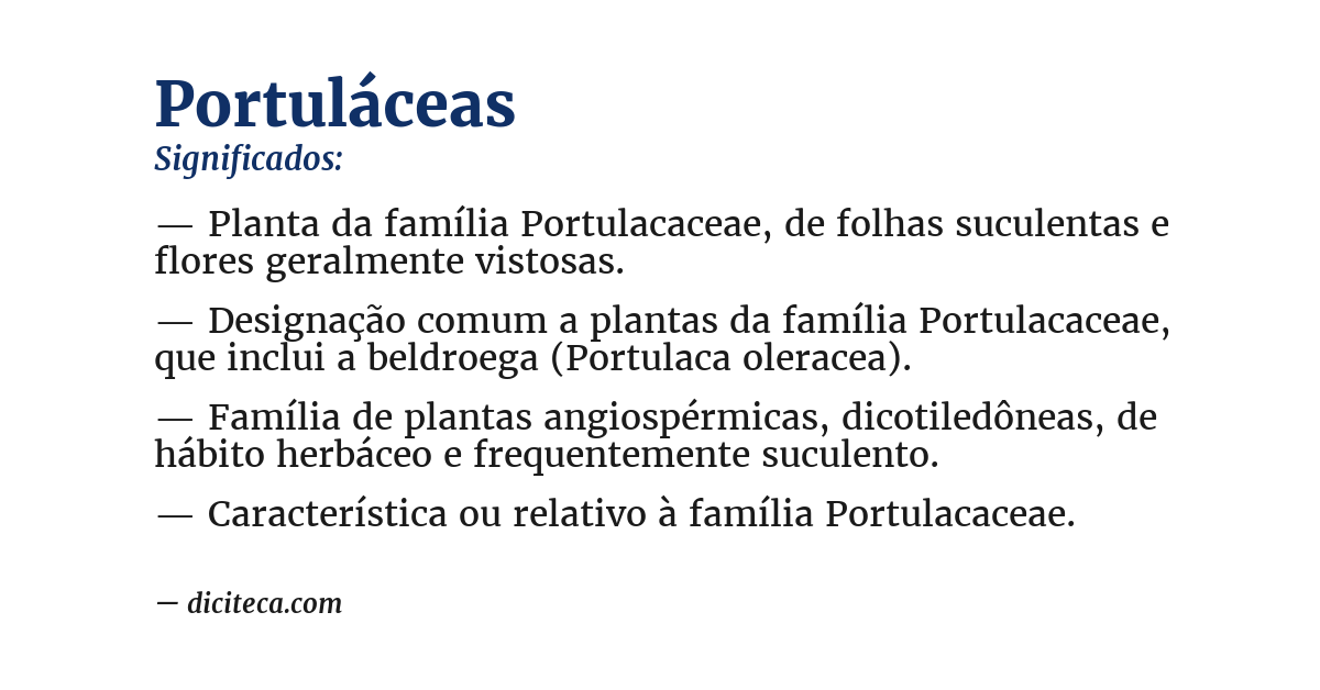 Significado de portuláceas