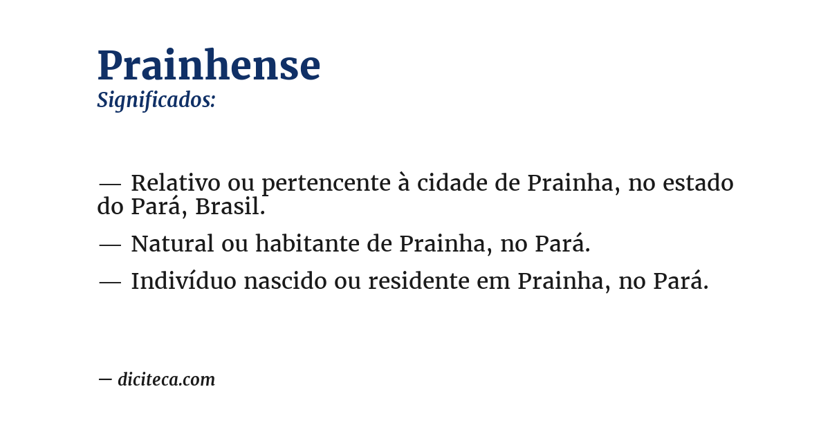 Significado de prainhense