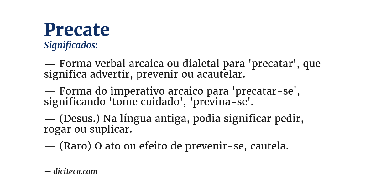 Significado de precate