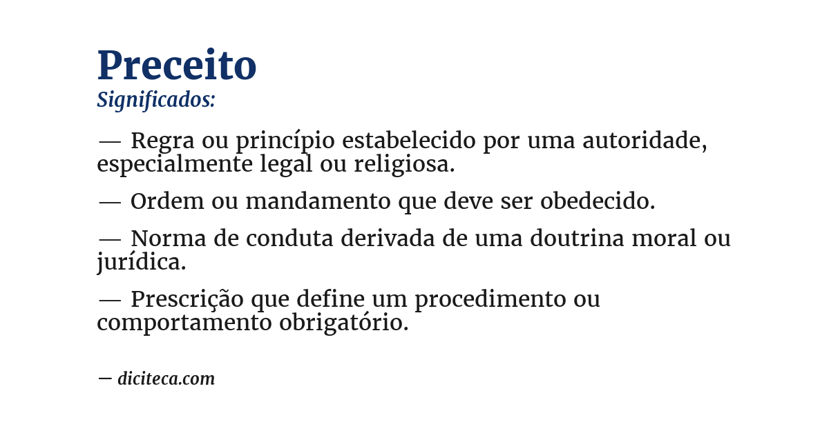 Significado de preceito