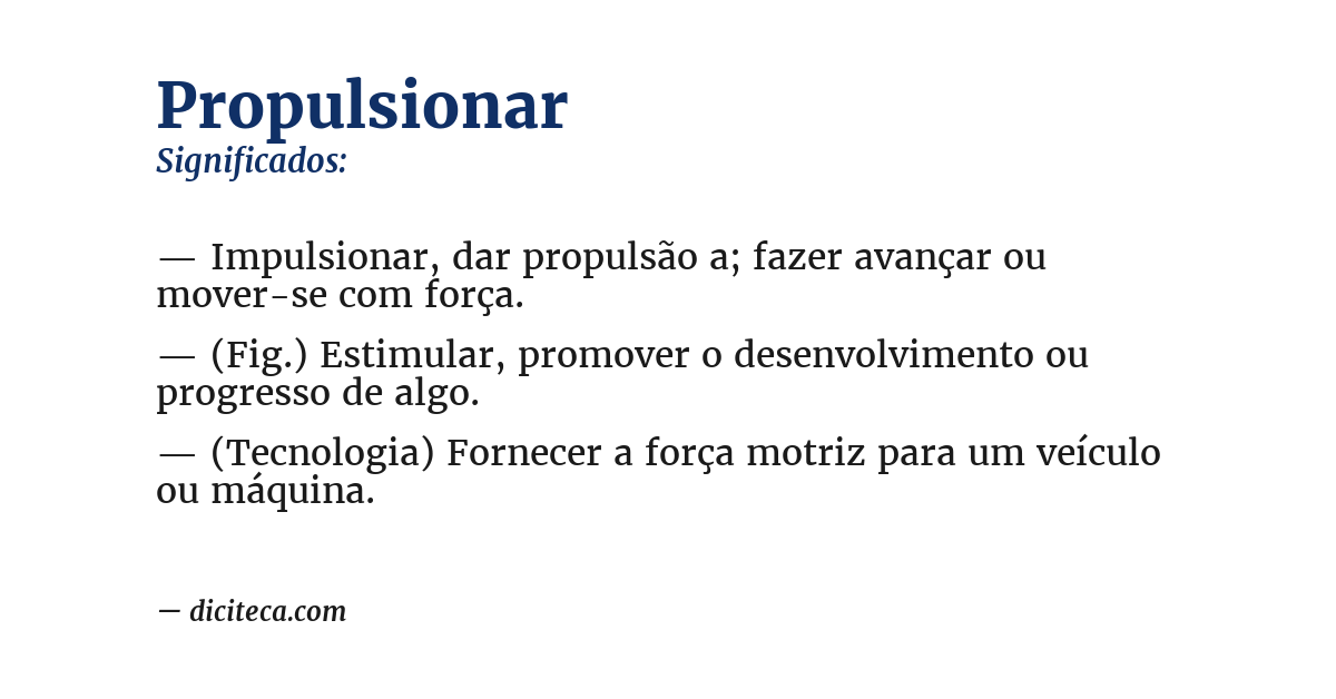 Significado de propulsionar