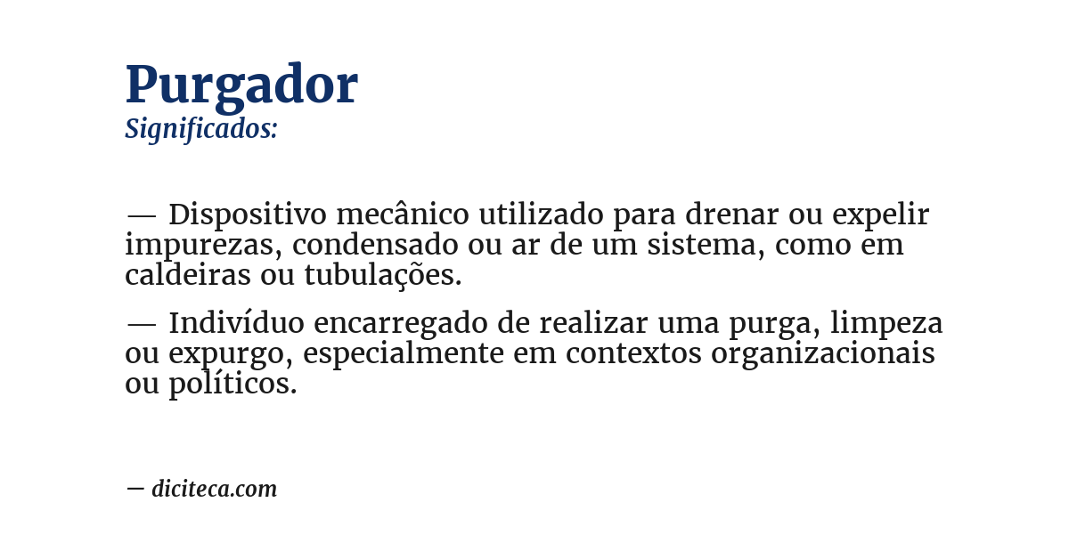 Significado de purgador