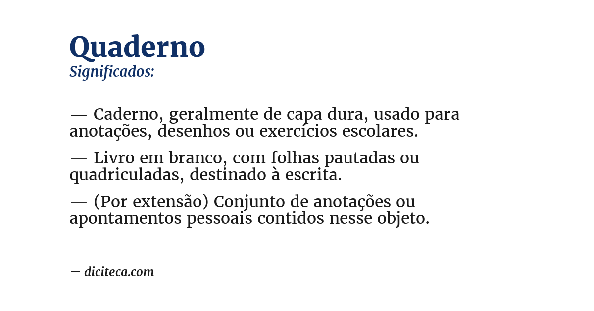 Significado de quaderno