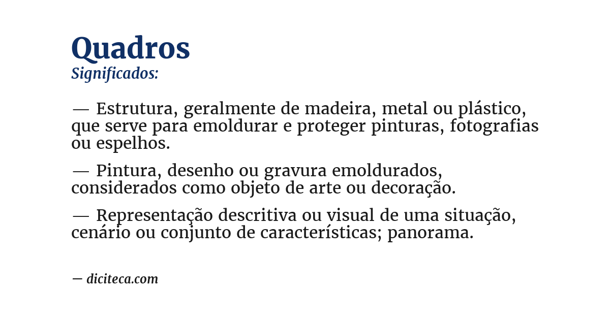 Significado de quadros