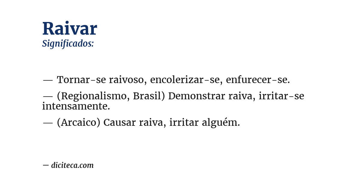 Significado de raivar