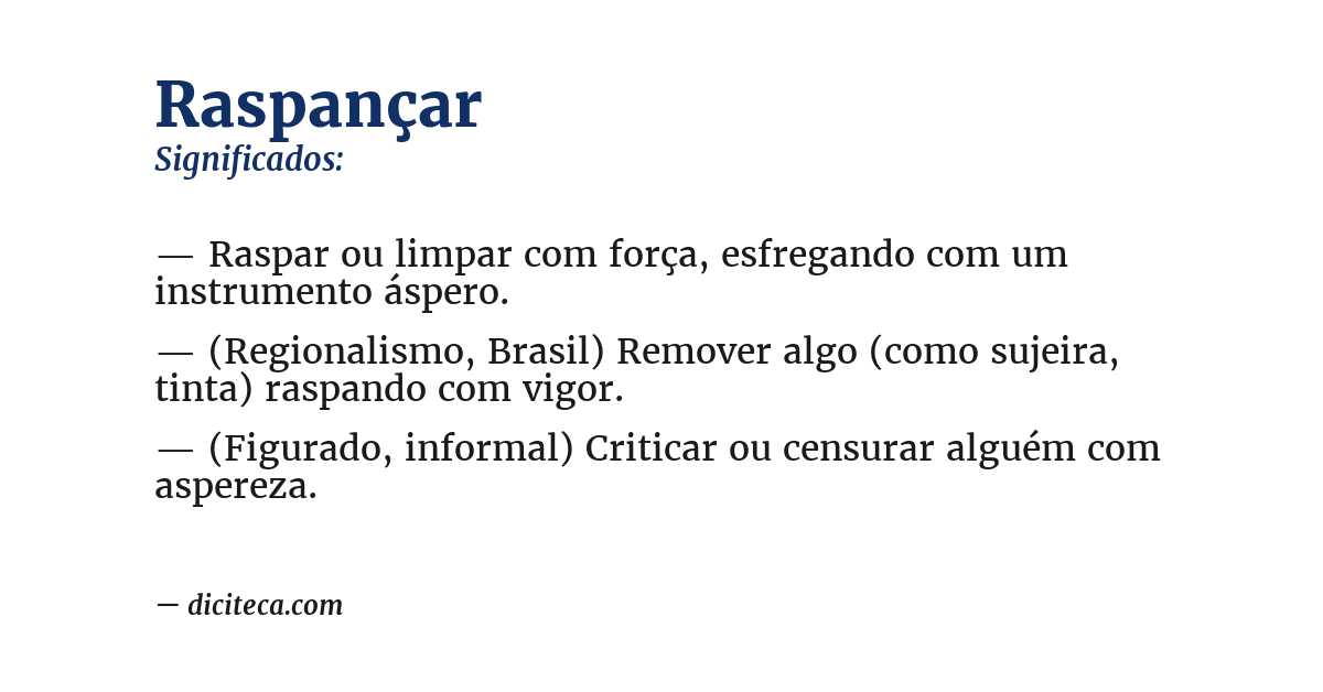 Significado de raspançar