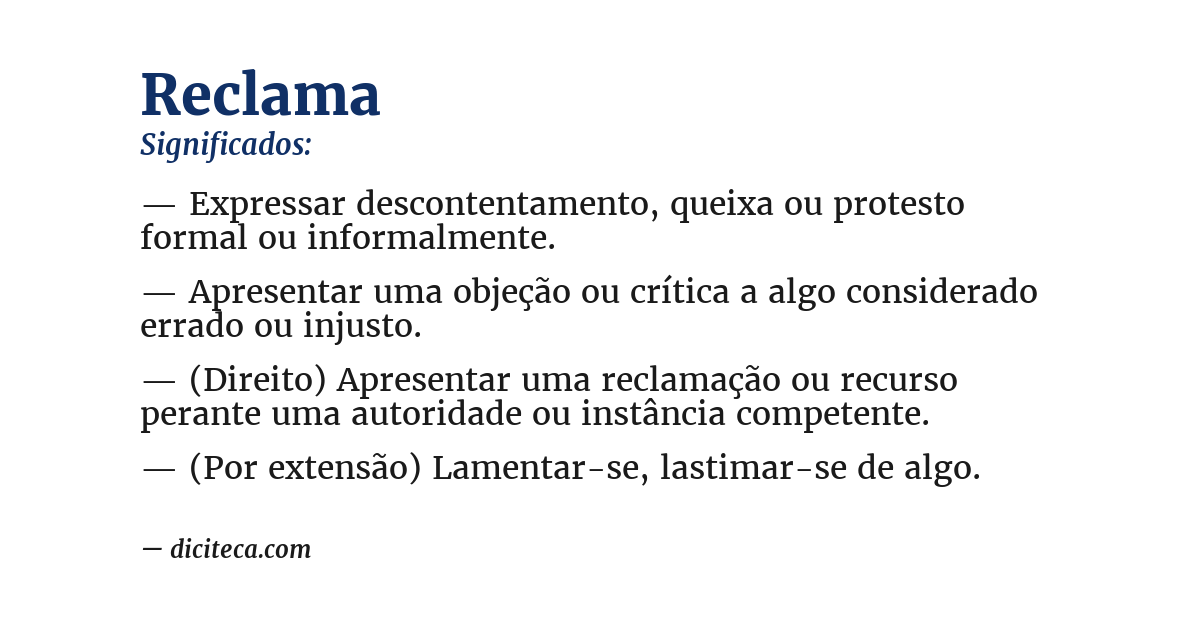 Significado de reclama