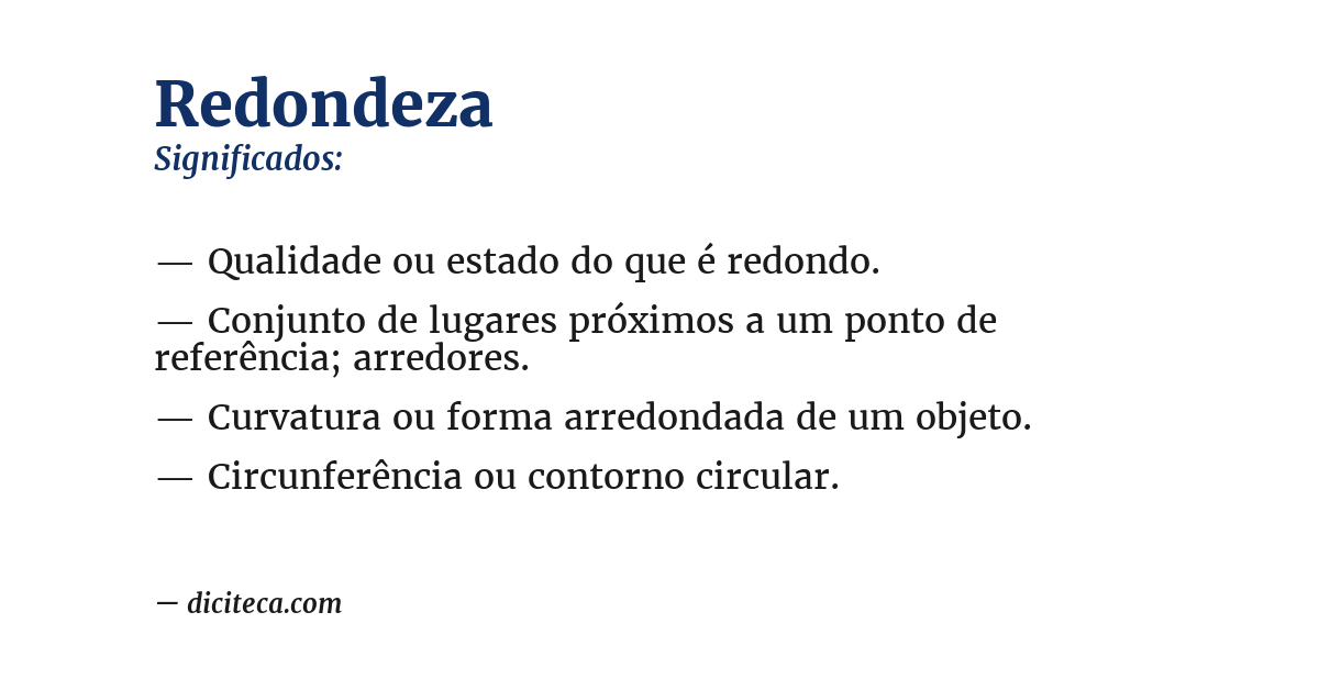 Significado de redondeza