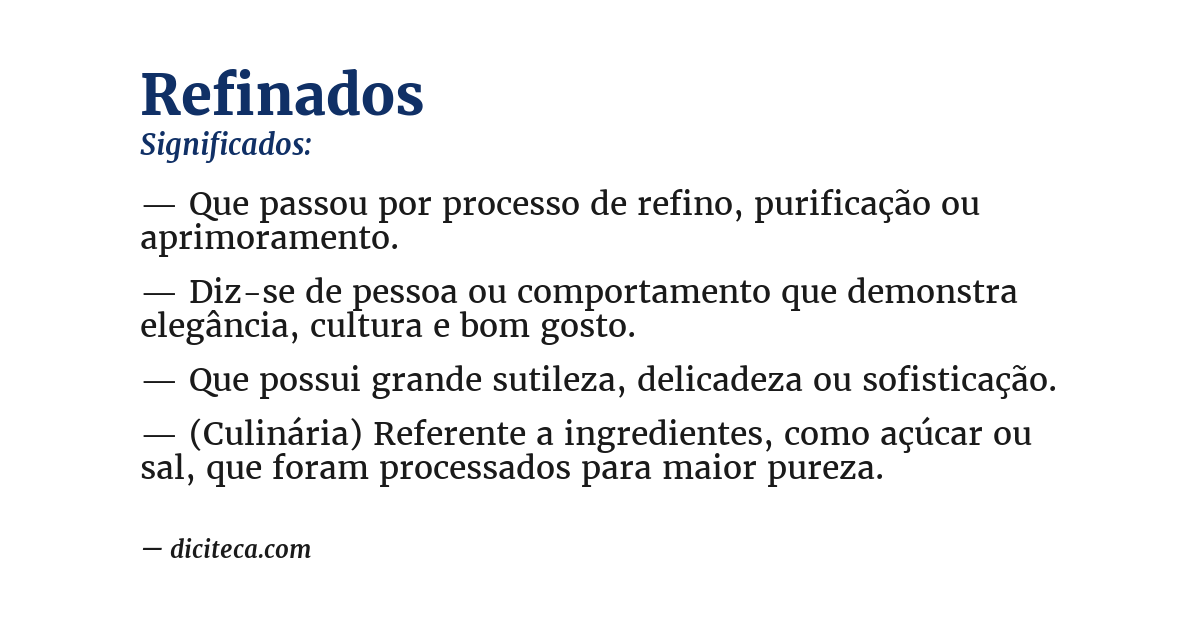 Significado de refinados