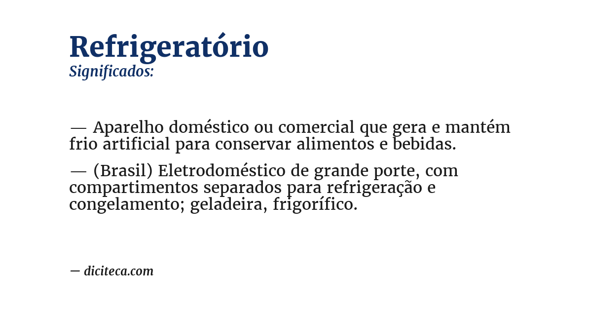 Significado de refrigeratório