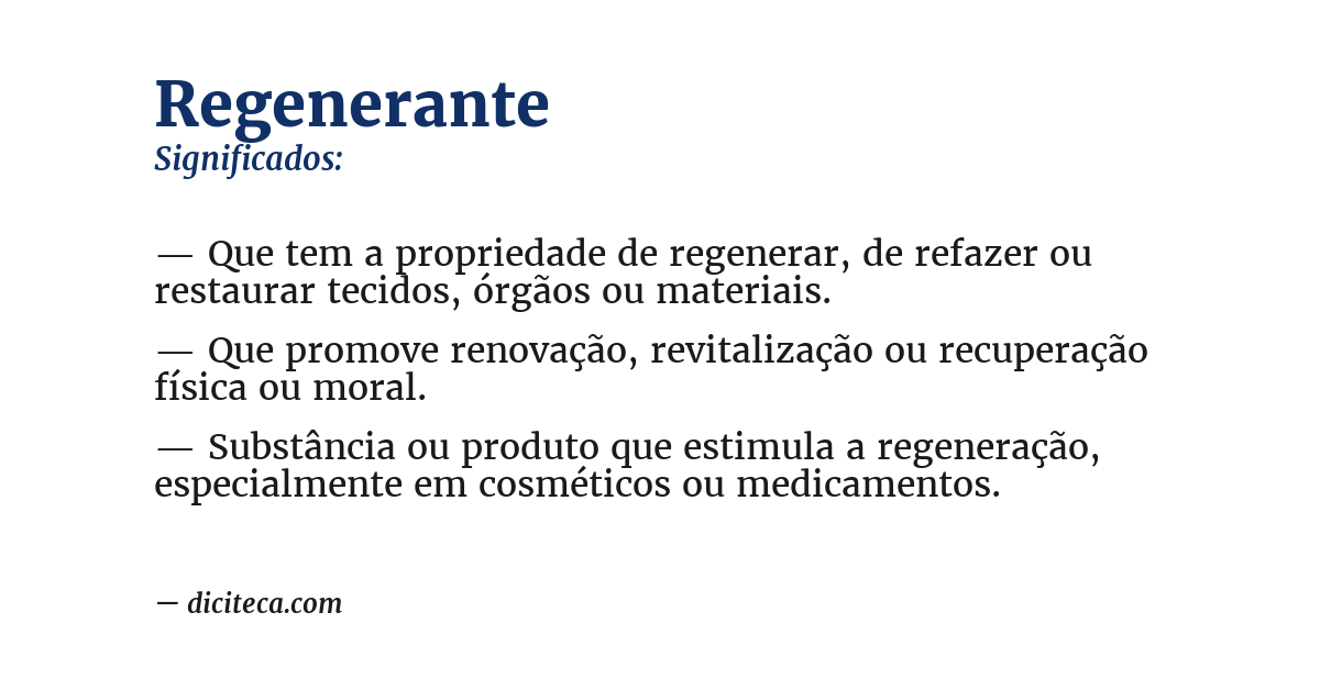 Significado de regenerante
