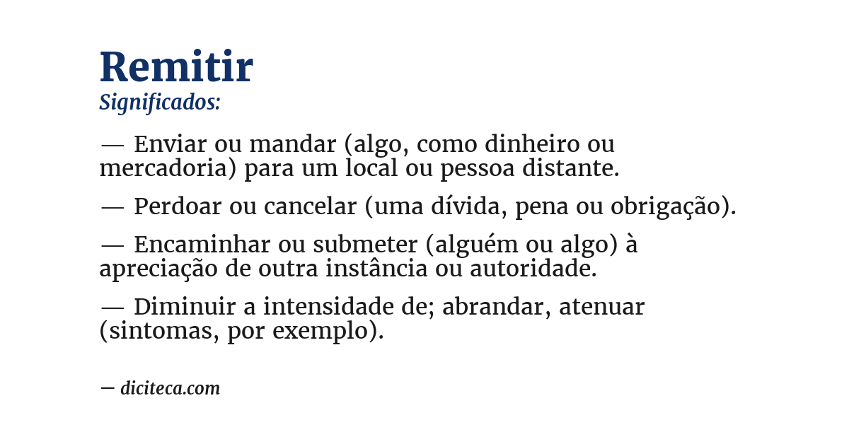 Significado de remitir