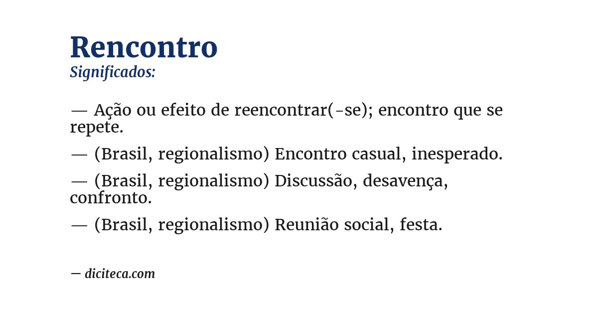 Significado de rencontro