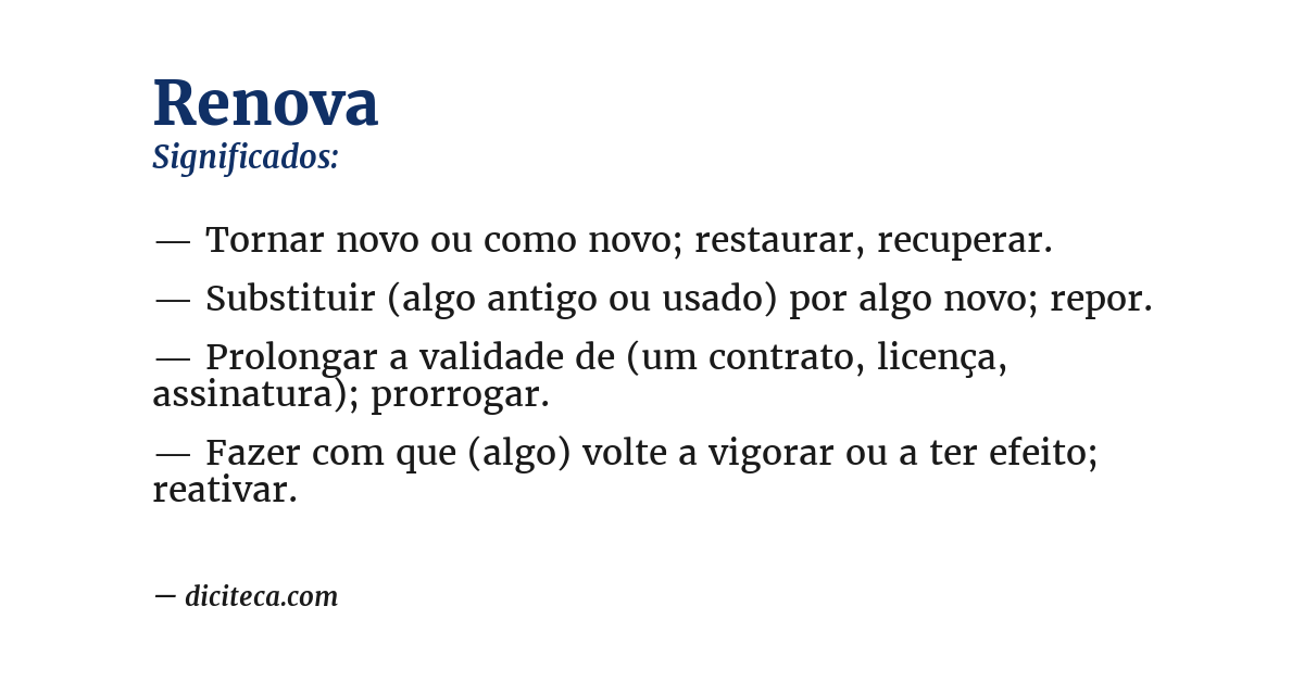 Significado de renova