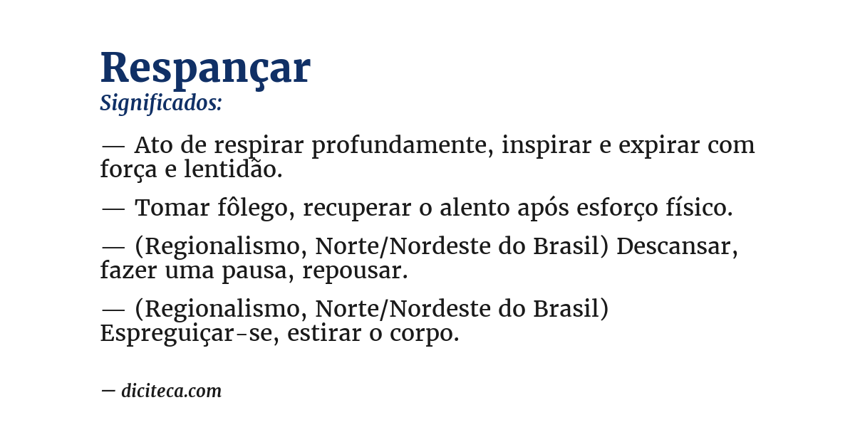 Significado de respançar