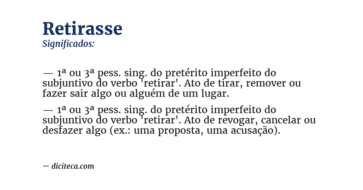 Significado de retirasse