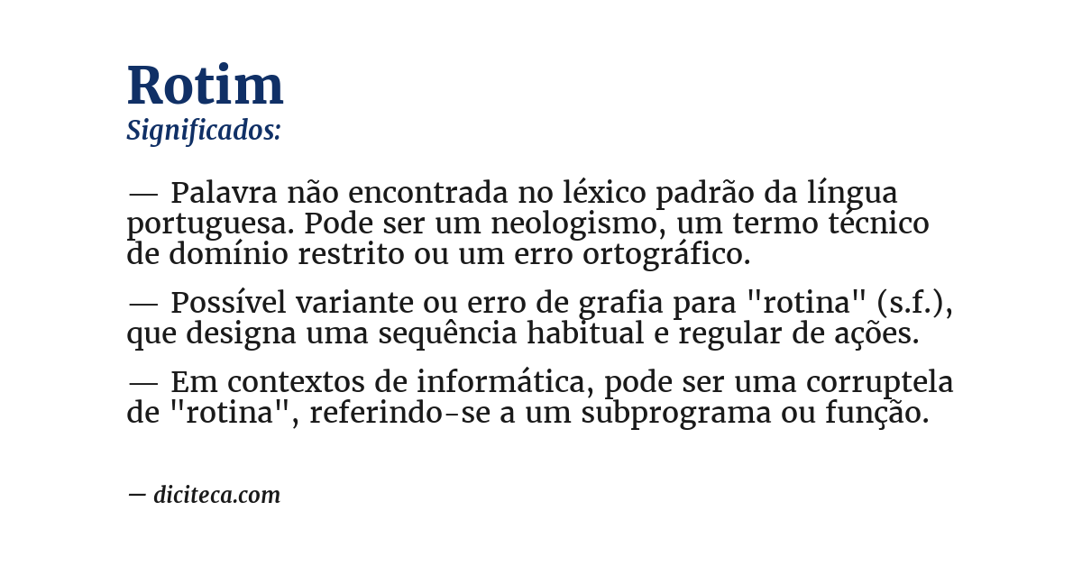 Significado de rotim