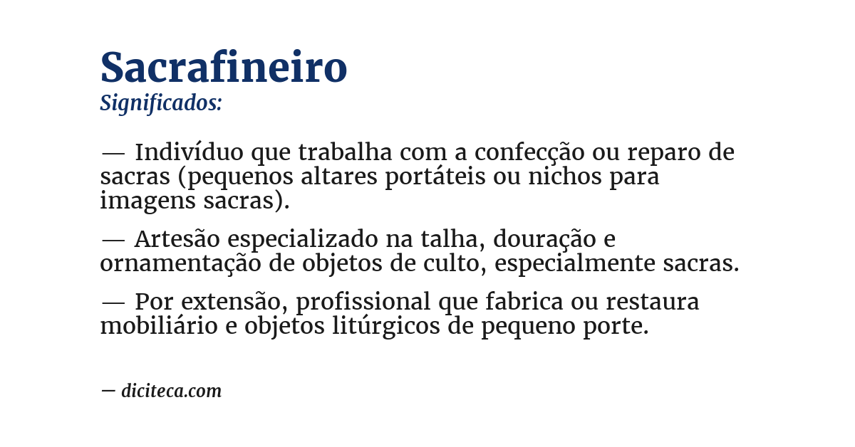 Significado de sacrafineiro