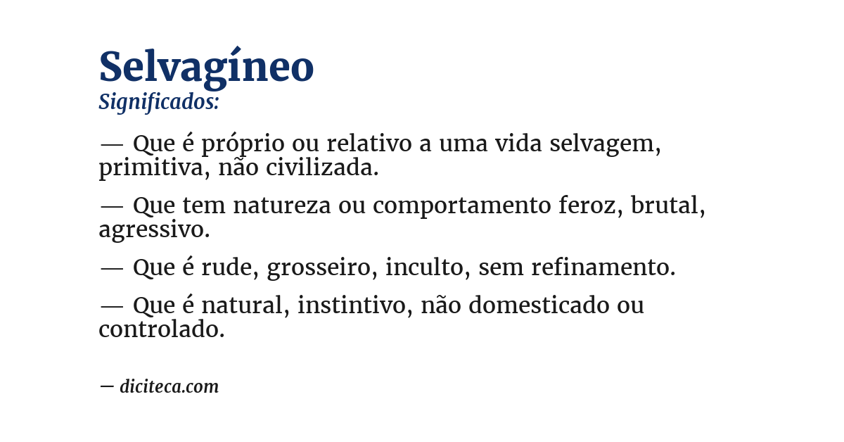 Significado de selvagíneo