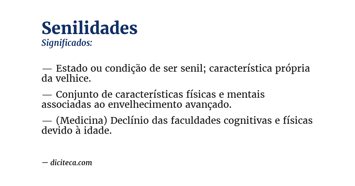Significado de senilidades