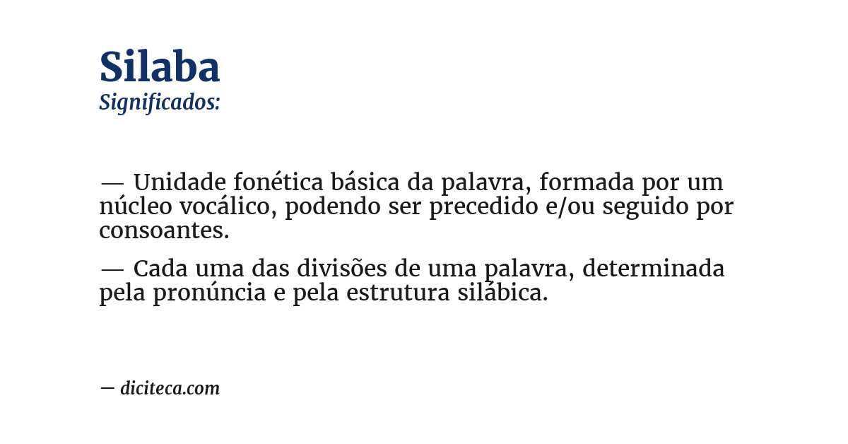 Significado de silaba