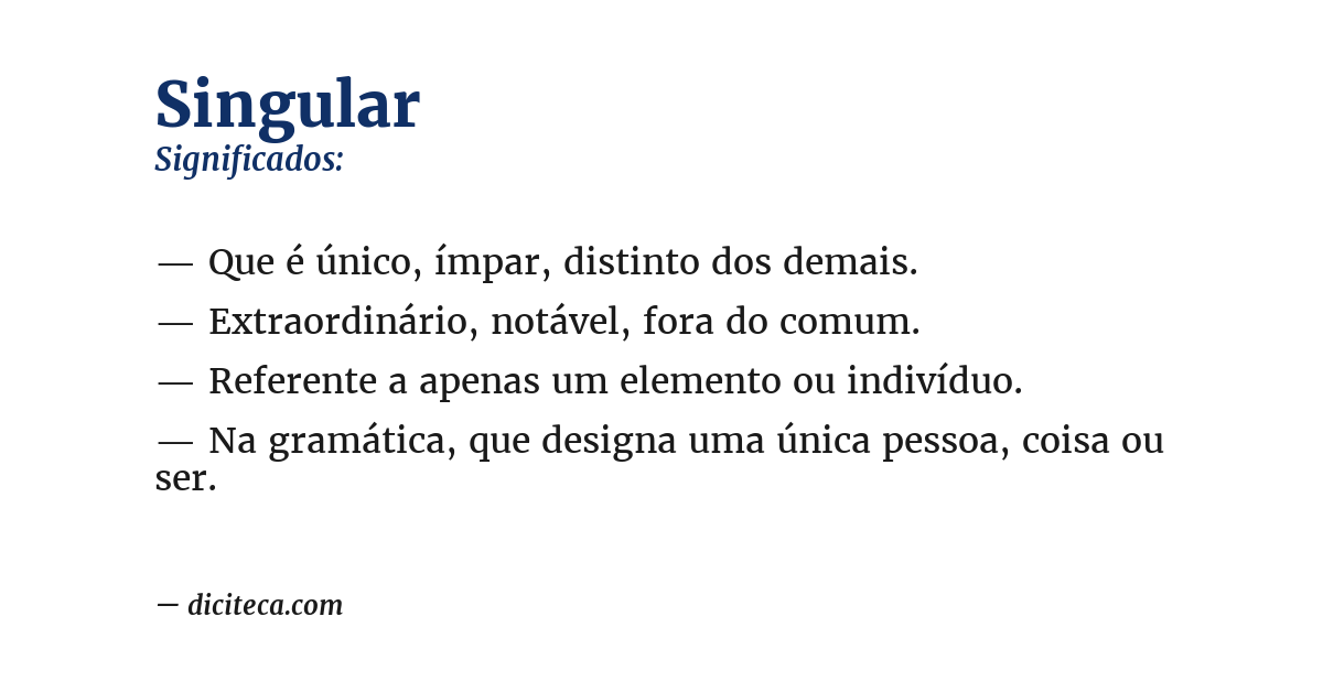 Significado de singular