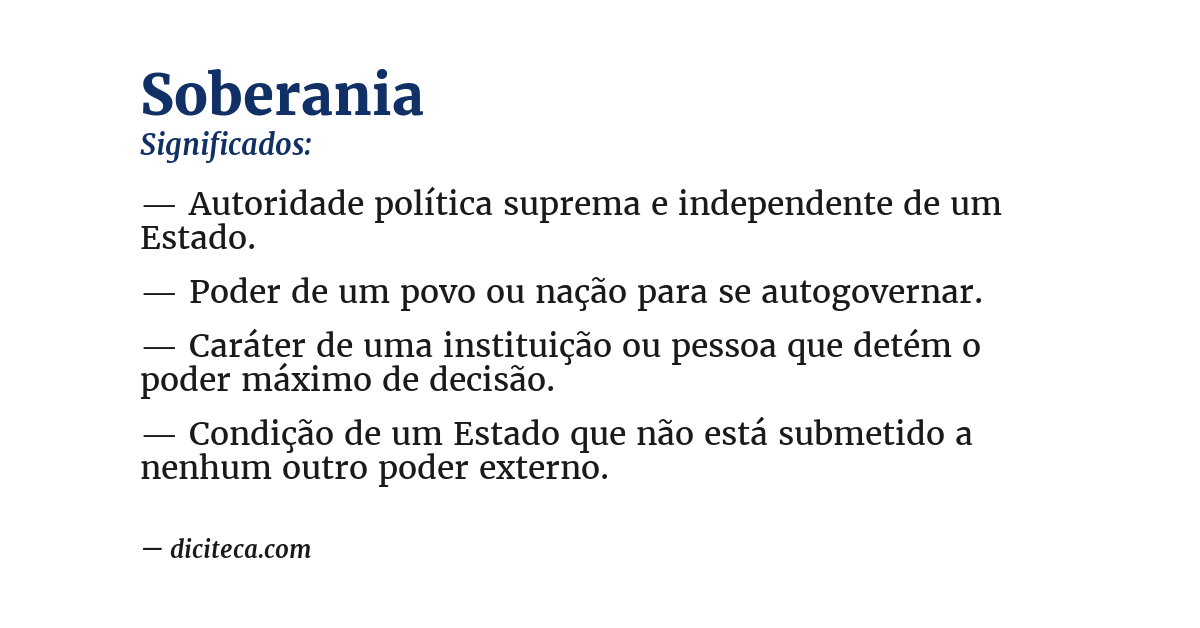 Significado de soberania