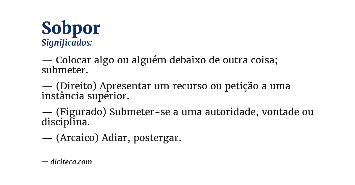 Significado de sobpor