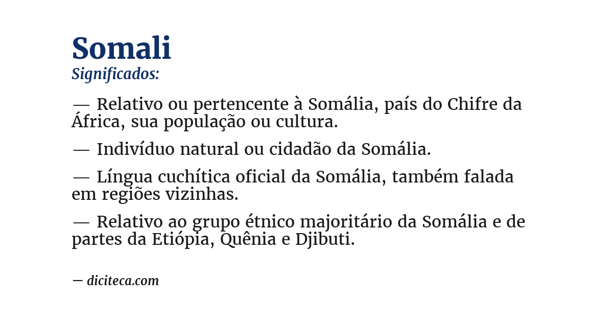 Significado de somali