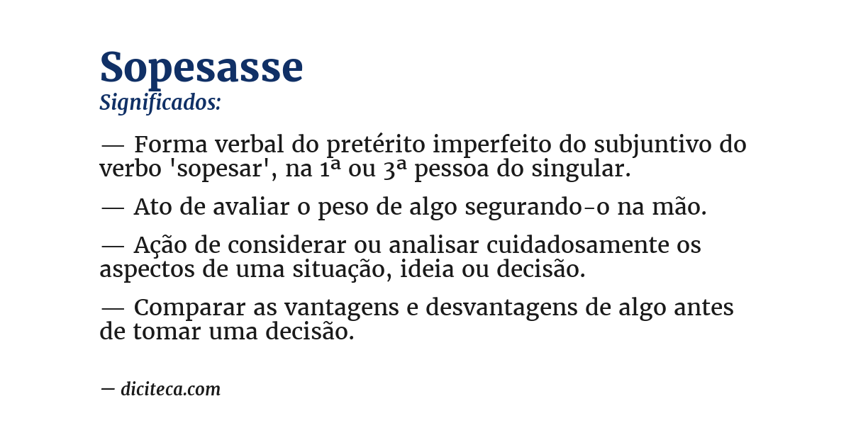 Significado de sopesasse