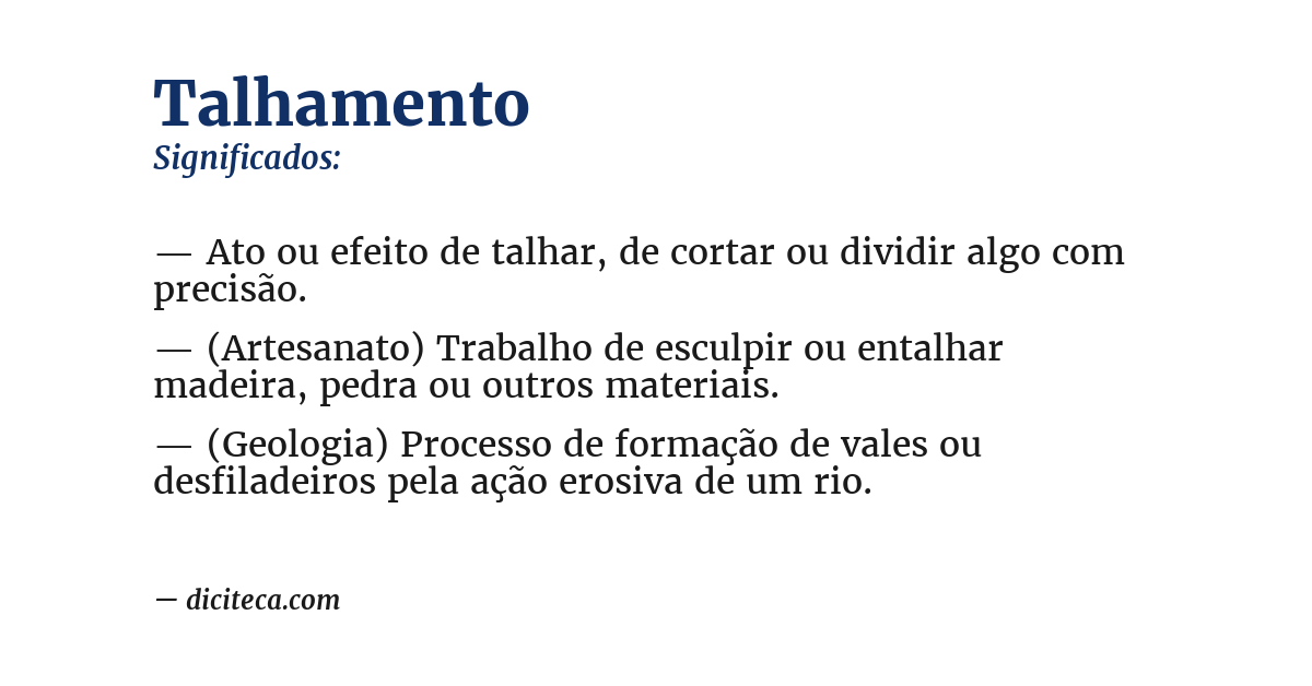 Significado de talhamento