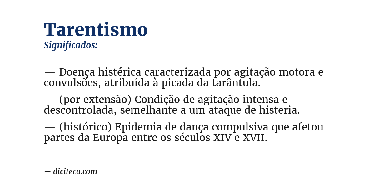 Significado de tarentismo