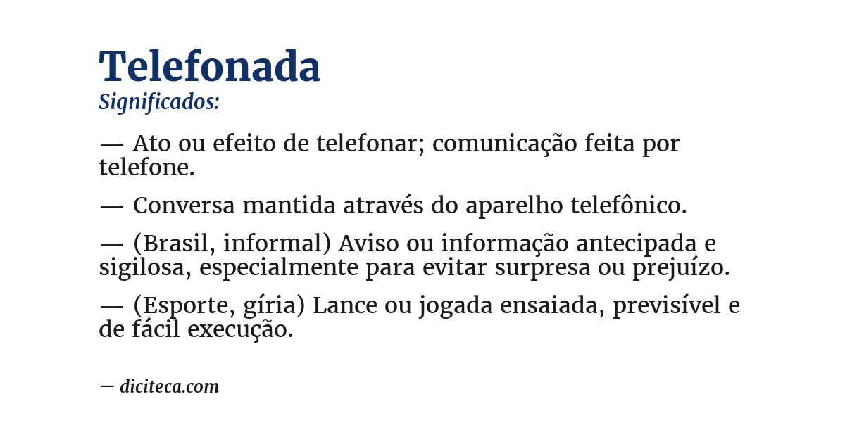 Significado de telefonada