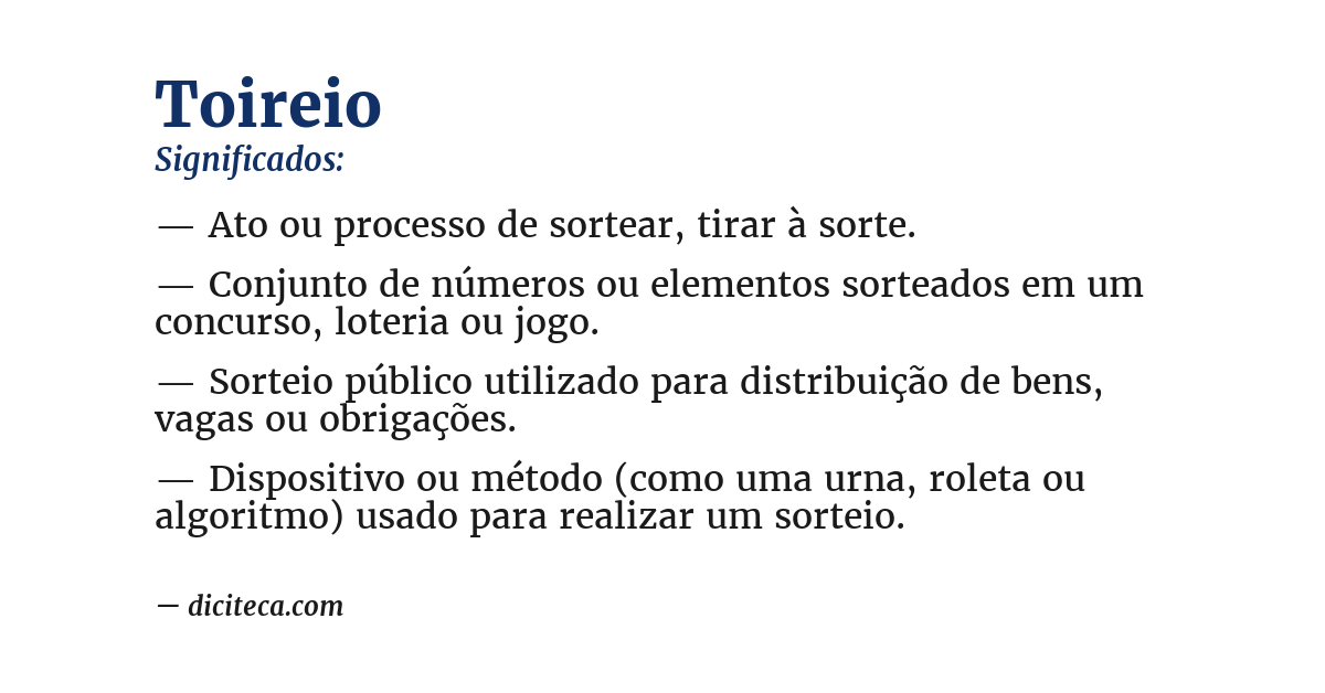 Significado de toireio