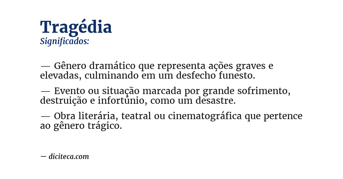 Significado de tragédia