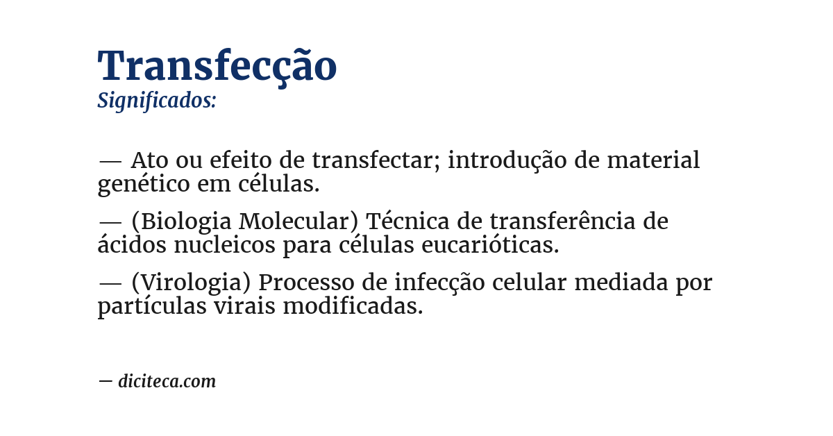 Significado de transfecção