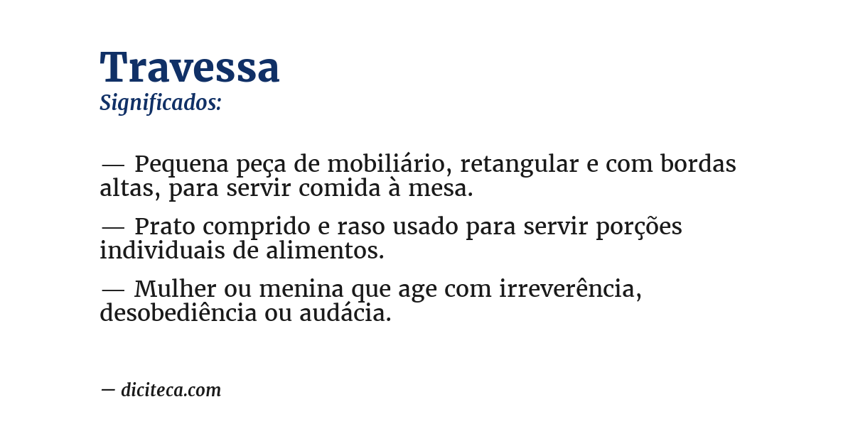 Significado de travessa