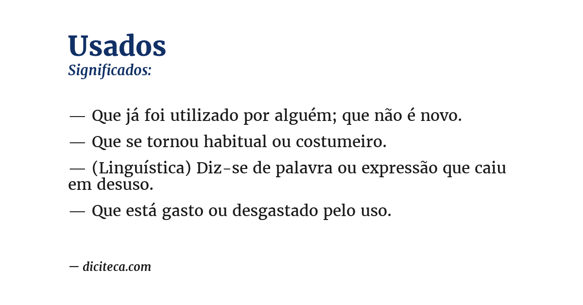 Significado de usados