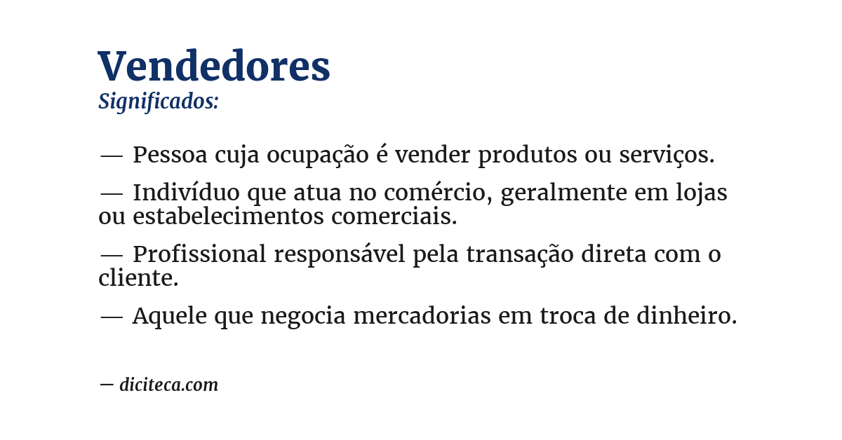 Significado de vendedores